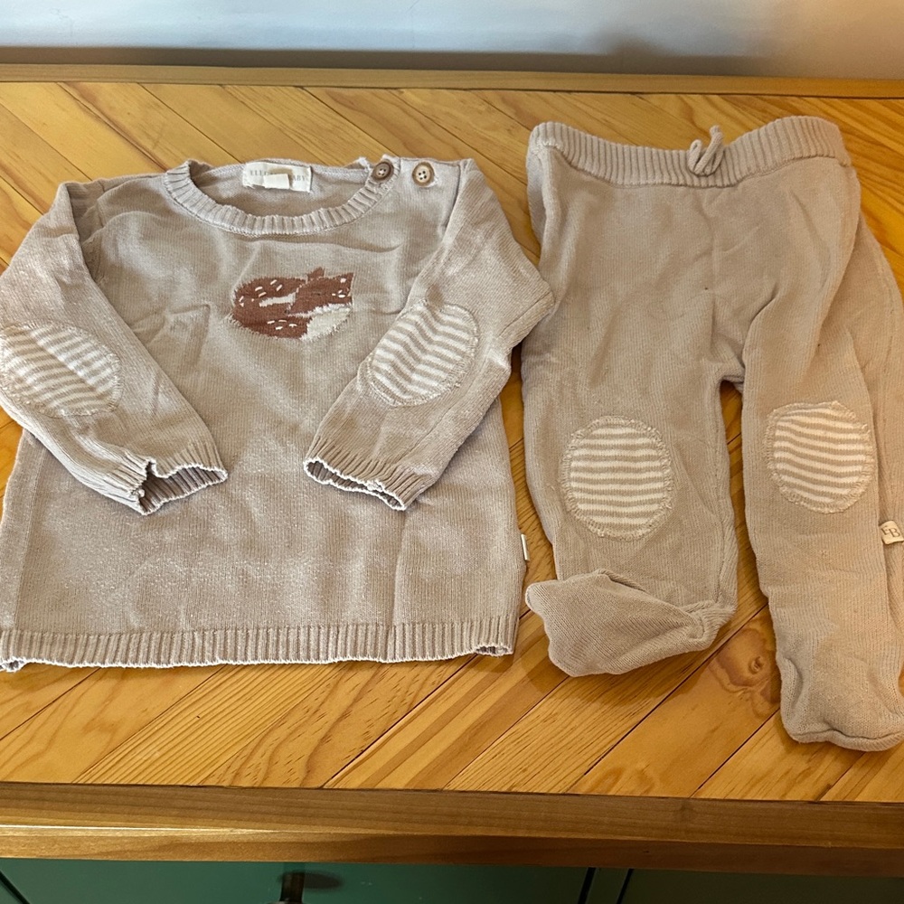 Elegant Baby Knit Sweater and Pants Set